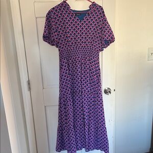 Women's Geometric Pink and Blue Dress